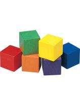 2 cm Coloured Wooden Cubes in a Bag