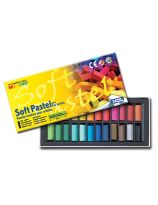 Pastels tendres Mungyo (demi-taille), couleurs assorties - Ensemble de 24