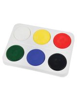 Spectrum Primary Colours Tempera Cake Set with Paint Blocks Tray - Assorted - Set of 6