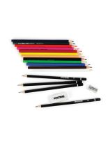 Ensemble de crayons à dessin et de crayons de couleur