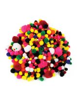 Pom Poms - Assorted Sizes & Colours - 1000 Pieces