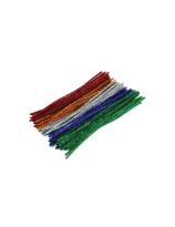 4mm Glitter Chenille Stems - 30cm (12") Assorted - Pack of 100