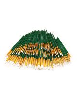 Ensemble de 144 pinceaux Spectrum en taklon blanc, série 4141, à manche court - Plats, tailles variées