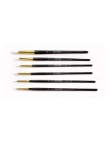 Pinceaux assortis de qualité supérieure Spectrum, série 5111 et 5121, en taklon blanc - Ensemble de 6