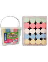  Jumbo Sidewalk Chalk In Bucket - 20 Piece