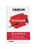 Tablette Canson® Graduate à feuilles rabattables de 14 cm x 21,6 cm pour peinture à l'huile et acrylique - 12 feuilles