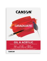 Canson&reg; Graduate Oil and Acrylic Paint Pad - Foldover - 12 Sheets - 9" x 12"