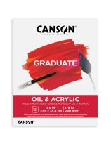 Canson&reg; Graduate Oil and Acrylic Paint Pad - Foldover - 12 Sheets - 11" x 14"