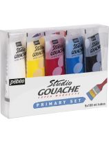 Pebeo Studio Gouache Primary Set - 100 mL Tubes - Set of 5