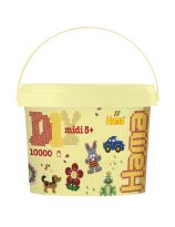 10 000 perles Midi Hama® dans un seau - Couleurs assorties