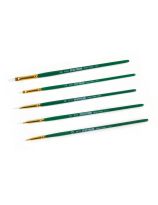 Spectrum White Taklon Flat & Round Brushes: Series 4111 & 4141 - Set of 5