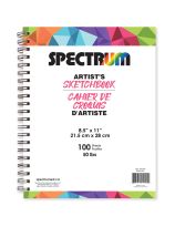 Spectrum Artist Sketchbook - 50 lbs, 100 Sheets - 8.5" x 11" (21.5 cm x 28 cm)