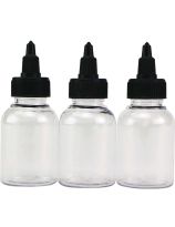 Bouteilles transparentes vides avec bouchons dévissables, 60 ml (2 oz) - Paquet de 3