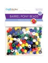 Craft Medley Pony Beads - 9 mm x 6 mm Barrel Standard - Set of 175 - Opaque