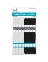 Needlecrafters&reg; Black & White Cotton Embroidery Floss - Set of 8