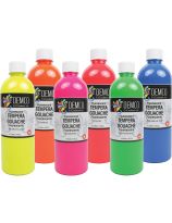 Demco Fluorescent Tempera Paint - 473 ml (16 oz) - Set of 6