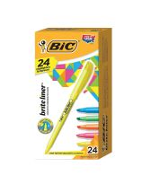 BIC&reg; Brite Liner Chisel Tip Pocket Style Highlighters - Pack of 24 - Assorted Colours