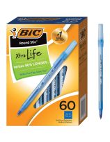 BIC&reg; Round Stic&reg; Xtra Life - Ball Point Pens - Pack of 60 - Blue