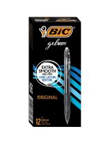BIC&reg; gelOCITY&trade; Original Retractable Gel Pen - Medium Point (0.7 mm) - Pack of 12 - Black