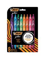 BIC&reg; gelOCITY&trade; Quick Dry Retractable Gel Pens - Medium Point (0.7 mm) -  Assorted - Set of 8