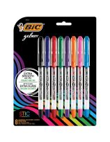  BIC&reg; gelOCITY&trade; Smooth Gel Pens - Fine Point (0.5 mm) - Assorted Colours - Set of 8