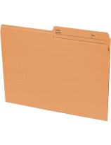 Chemise de classement en papier recyclé Continental®, format lettre, onglet demi-largeur - Paquet de 100 - Orange