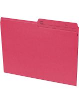 Chemise de classement en papier recyclé Continental®, format lettre, onglet demi-largeur - Paquet de 100 - Rouge