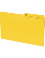 Chemise de classement en papier recyclé Continental®, grand format, onglet demi-largeur - Paquet de 100 - Jaune