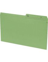 Continental&reg; 1/2 Tab Cut Recycled Top Tab File Folders - Pack of 100 - Legal Size - Green