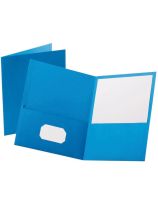 Oxford&reg; Recycled Twin-Pocket Portfolio - Letter Size - Blue