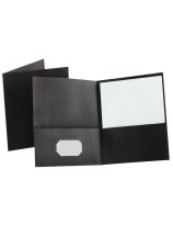 Chemise noire Oxford®, deux pochettes, papier recyclé - Format lettre