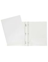 Reliure blanche en plastique avec attaches, capacité de 80 feuilles - Format lettre