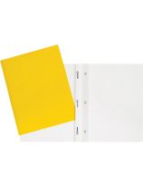 Reliure jaune en plastique avec attaches, capacité de 80 feuilles - Format lettre