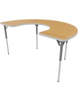Aktivity C-Shape Table - Oak - 36" x 60"