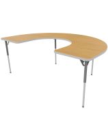 Aktivity C-Shape Table - Oak - 48" x 72"