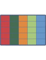 Carpets for Kids&reg; Colourful Rows Seating Rug - 6' x 9' Rectangle - (Seats 25)