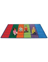 Carpets for Kids&reg; Colourful Rows Seating Rug - 8'4" x 13'4" Rectangle - (Seats 36)