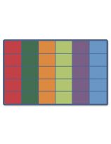 Carpets for Kids&reg; Colourful Rows Seating Rug - 8'4" x 13'4" Rectangle - Seats 30