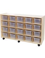 20 Small Bin Cubby Storage Unit with Clear Bins