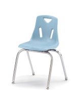 Berries&reg; Stacking Chair With Chrome-Plated Legs - 18" Height - Coastal Blue
