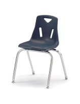 Berries&reg; Stacking Chair With Chrome-Plated Legs - 18" Height - Navy