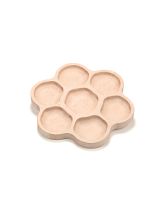 Plateau en bois naturel en forme de fleur