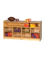 Stock Wooden Toys Toddler Tote-n-Store with 8 Clear Bins - Birch