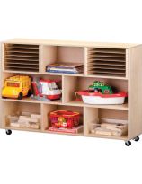 Stock Wooden Toys Block Wagon 8 Compartments - Hardwood