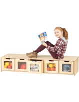 Stock Wooden Toys Sit & Store Bench with 5 Drawers - Birch