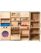 Ensemble complet de 3 appareils électroménagers classiques Stock Wooden Toys en bouleau