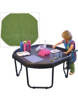Black Tuff Tray with Stand & Grass Mat Insert