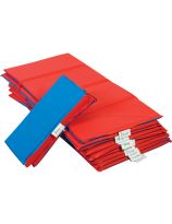 Angels Rest Nap Mat - 1" Red/Blue 4 Section Folding Mat - Pack of 10