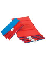 Angels Rest Nap Mat - 2" Red/Blue 4 Section Folding Mat - Pack of 5