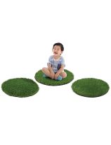Kid Essentials&reg; Joy Carpets - GreenSpace&trade; Artificial Grass Area Rugs - 18" Sitting Spots - Set of 12